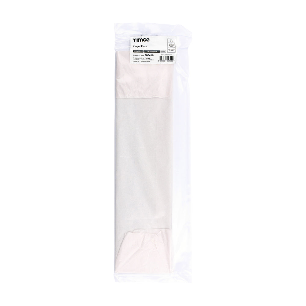 TIMCO Finger Plate - Satin Chrome - 305 x 76mm - Image