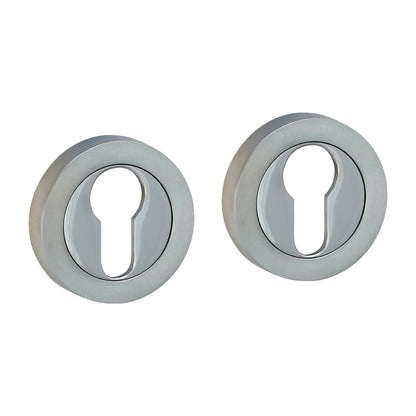 TIMCO Euro Profile Escutcheon - Polished & Satin Chrome - 49mm - Image