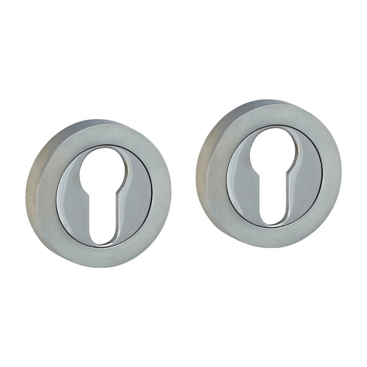 TIMCO Euro Profile Escutcheon - Polished & Satin Chrome - 49mm - Image