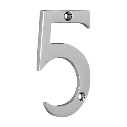 TIMCO Door Numeral 5 - Polished Chrome - 75mm - Image