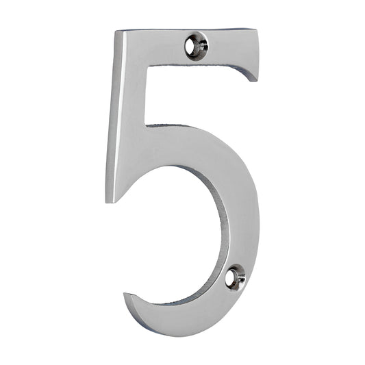 TIMCO Door Numeral 5 - Polished Chrome - 75mm - Image
