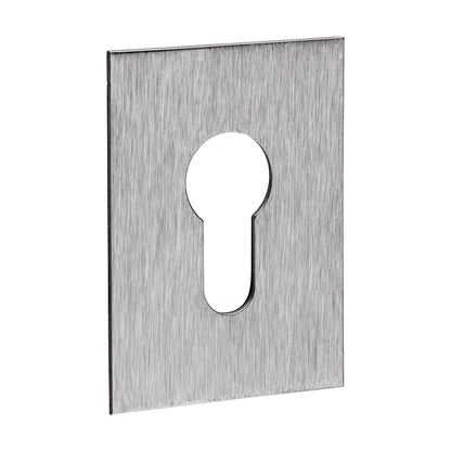 TIMCO Euro Profile Self-Adhesive Escutcheon - Oblong - Satin Stainless Steel - 65 x 47mm - Image