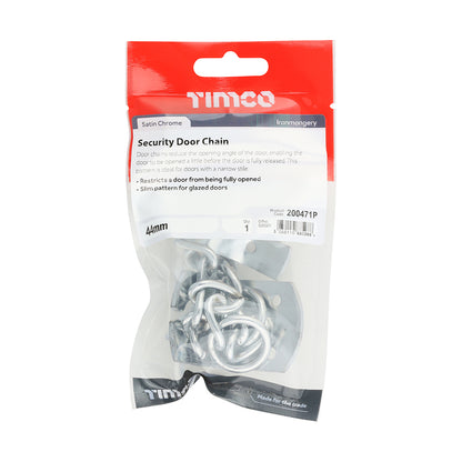 TIMCO Security Door Chain Satin Chrome - 44mm - Image