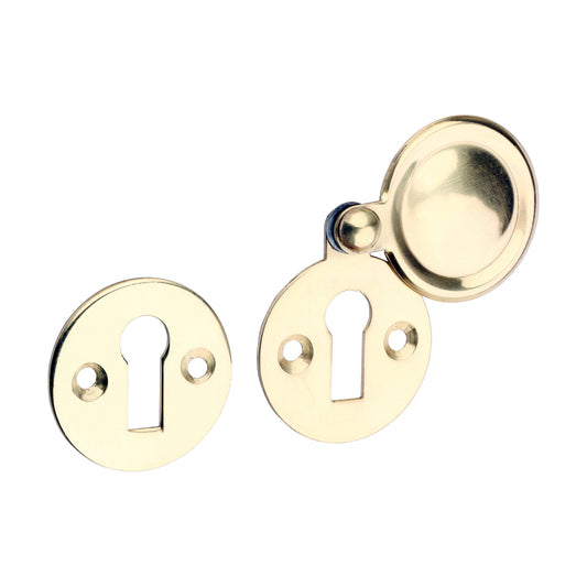 TIMCO Pair of Traditional Pattern Escutcheon - Polished Brass - 32mm - Image