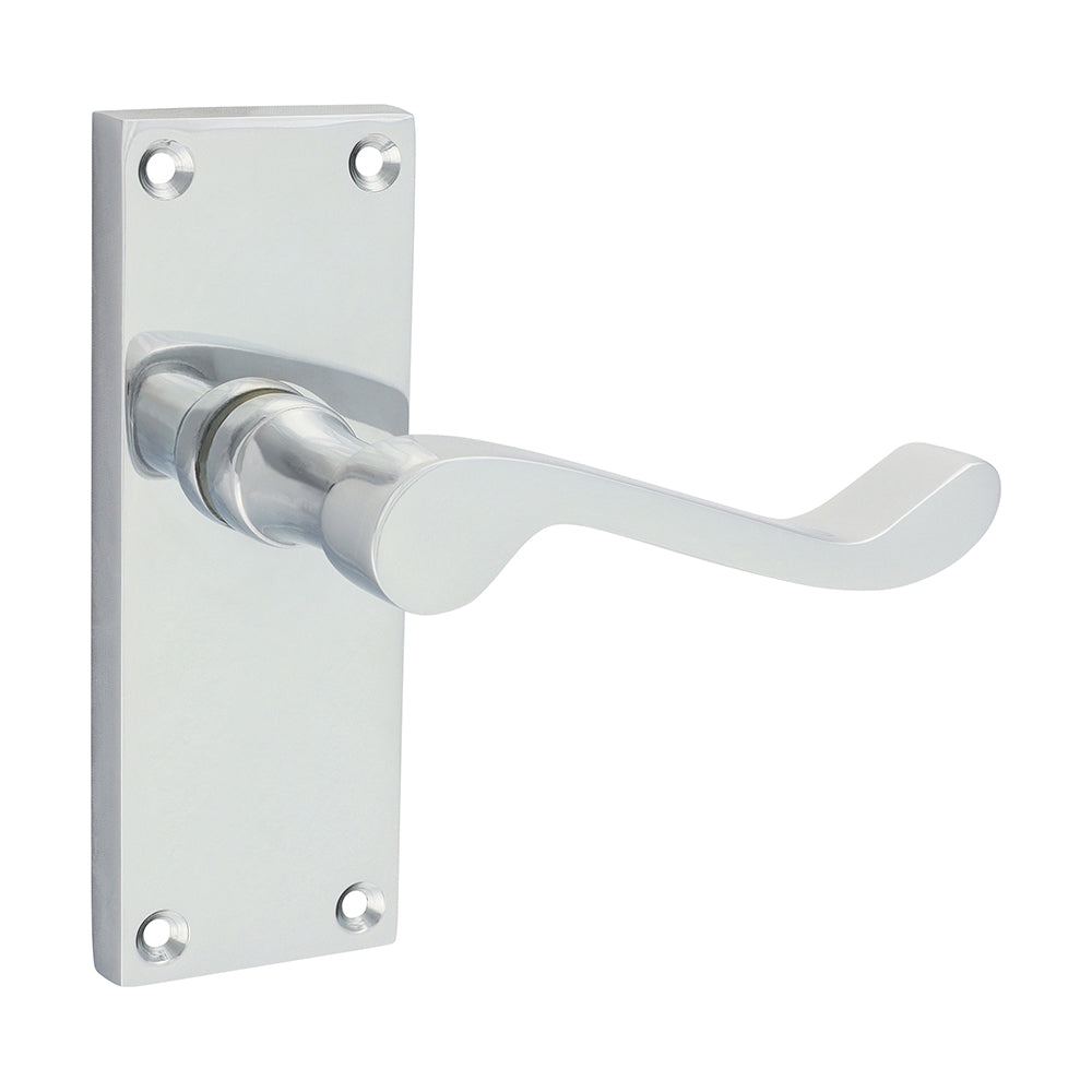 TIMCO Victorian Scroll Latch Handles - Polished Chrome - 114 x 42mm - Image