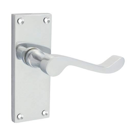 TIMCO Victorian Scroll Latch Handles - Polished Chrome - 114 x 42mm - Image