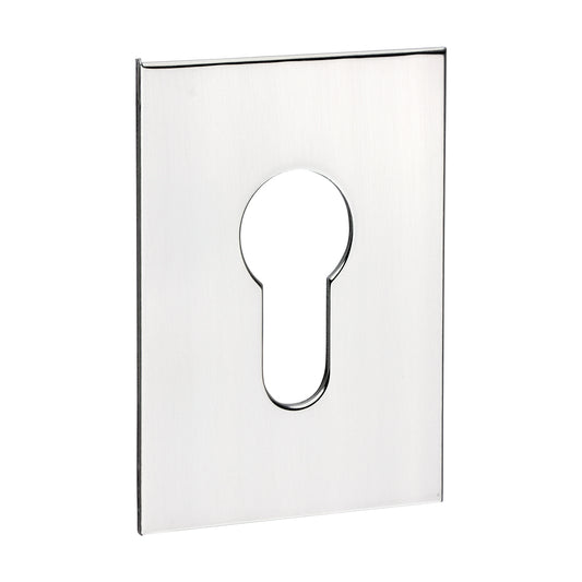 TIMCO Euro Profile Self-Adhesive Escutcheon - Oblong - Polished Stainless Steel - 65 x 47mm - Image