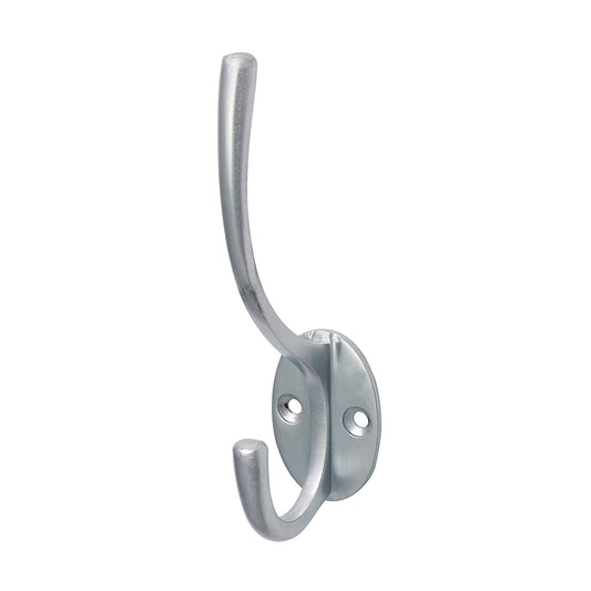 TIMCO Hat & Coat Hook Satin Chrome - 125 x 32mm - Image