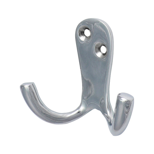 TIMCO Double Robe Hook Polished Chrome - 47 x 24mm - Image