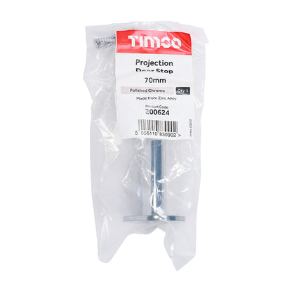 TIMCO Projection Door Stop Polished Chrome - 70mm - Image