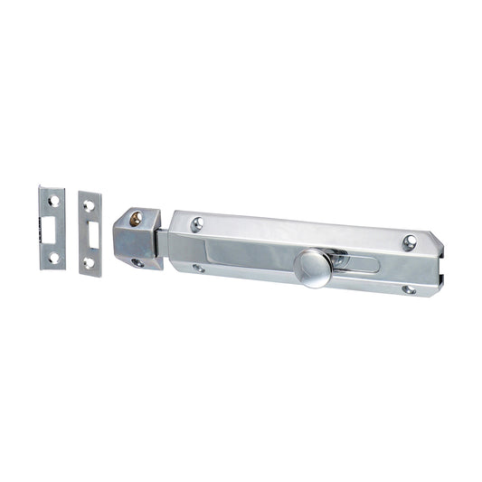 TIMCO Architectural Flat Section Bolt Polished Chrome - 150 x 35mm - Image
