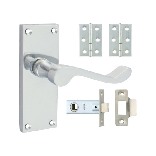 TIMCO Victorian Scroll Latch Door Pack - Polished Chrome - Mixed - Image