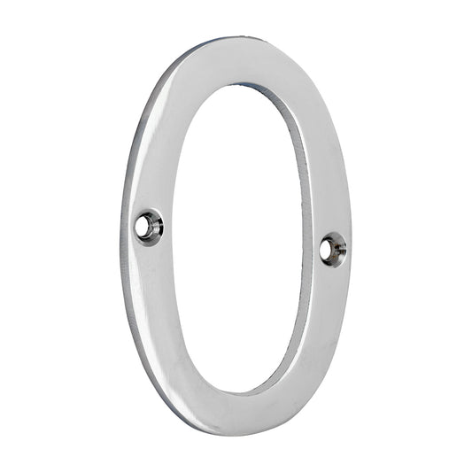 TIMCO Door Numeral 0 - Polished Chrome - 81mm - Image