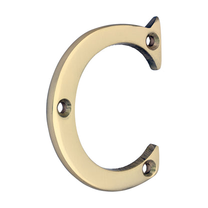 TIMCO Door Letter C - Polished Brass - 65mm - Image