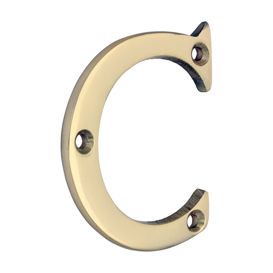 TIMCO Door Letter C - Polished Brass - 65mm - Image