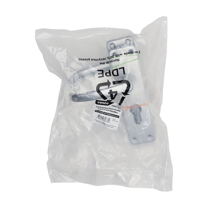 TIMCO Contractors Euro Profile Lever Lock Handles - Satin Anodised Aluminium - 155 x 40 - Image