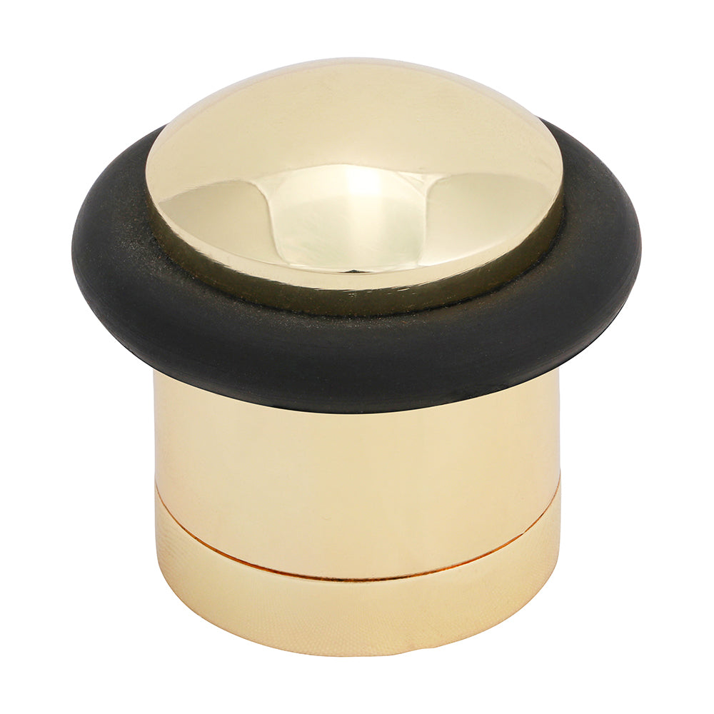 TIMCO Cylinder Door Stop Polished Brass - 41mm - Image