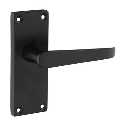 TIMCO Victorian Straight Latch Handles - Matt Black - 114 x 42mm - Image