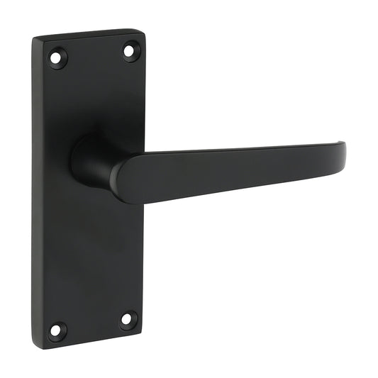 TIMCO Victorian Straight Latch Handles - Matt Black - 114 x 42mm - Image