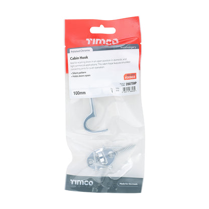 TIMCO Cabin Hook Polished Chrome - 100mm - Image
