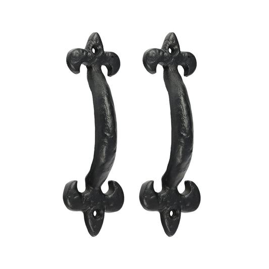 TIMCO Fleur De Lys Pull Handle - Antique Black - 6" - Image