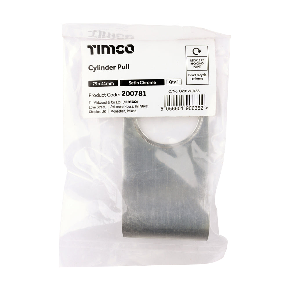 TIMCO Cylinder Pull - Satin Chrome - 79 x 41mm - Image
