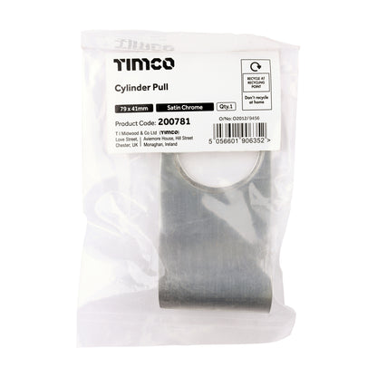 TIMCO Cylinder Pull - Satin Chrome - 79 x 41mm - Image