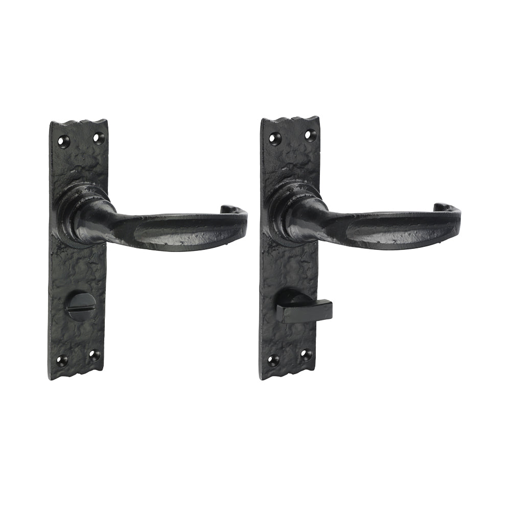 TIMCO Narrow Style Bathroom Lock Handles - Antique Black - 155 x 37 - Image