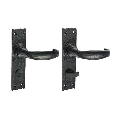 TIMCO Narrow Style Bathroom Lock Handles - Antique Black - 155 x 37 - Image