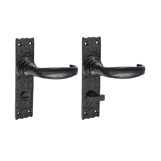 TIMCO Narrow Style Bathroom Lock Handles - Antique Black - 155 x 37 - Image