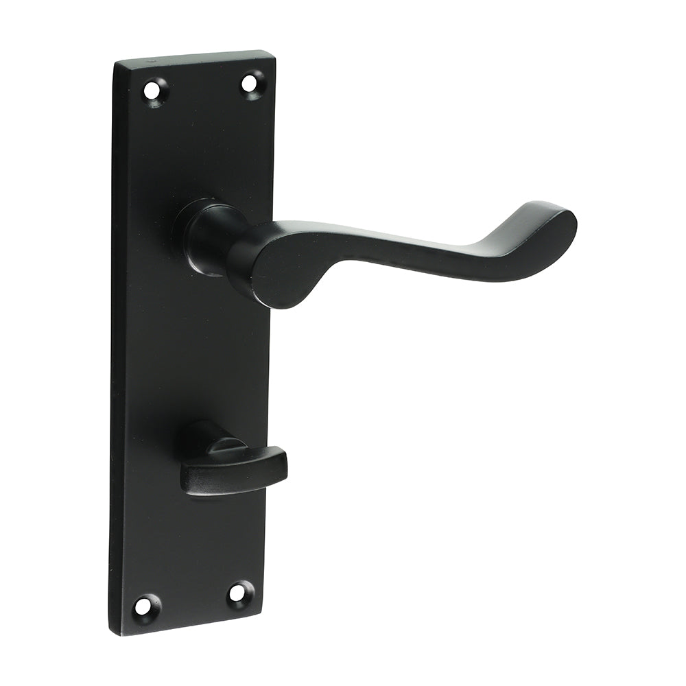 TIMCO Victorian Scroll Bathroom Handles - Matt Black - 151 x 42mm - Image
