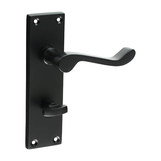 TIMCO Victorian Scroll Bathroom Handles - Matt Black - 151 x 42mm - Image
