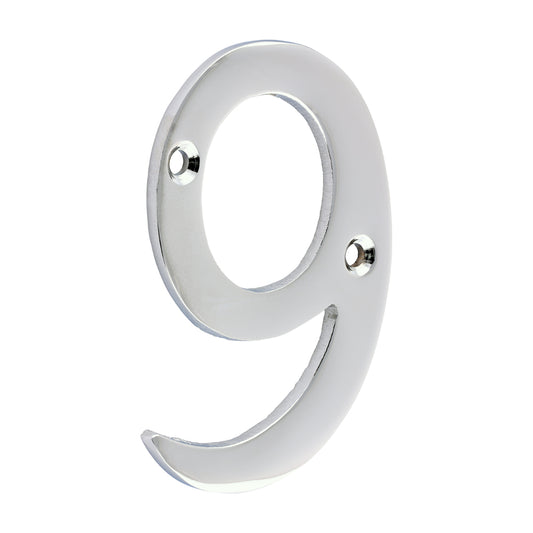 TIMCO Door Numeral 9 - Polished Chrome - 75mm - Image