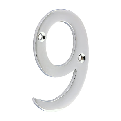 TIMCO Door Numeral 9 - Polished Chrome - 75mm - Image