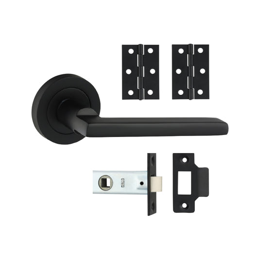 TIMCO Radmore Lever On Rose Internal Door Latch Pack - Matt Black - Mixed - Image