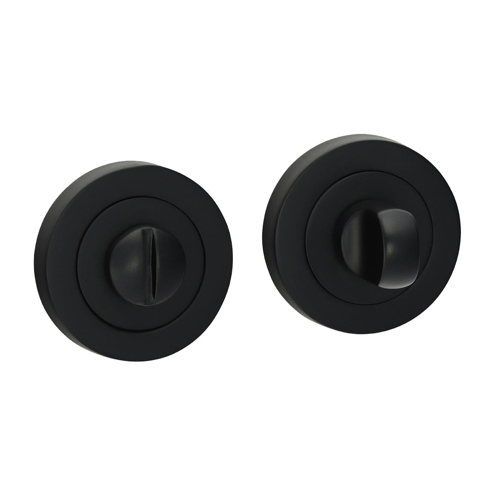 TIMCO Bathroom Thumb Turn And Release - Matt Black - 49mm - Image