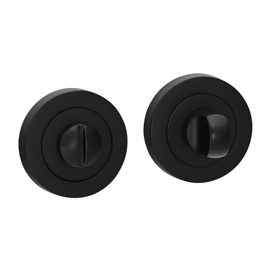 TIMCO Bathroom Thumb Turn And Release - Matt Black - 49mm - Image