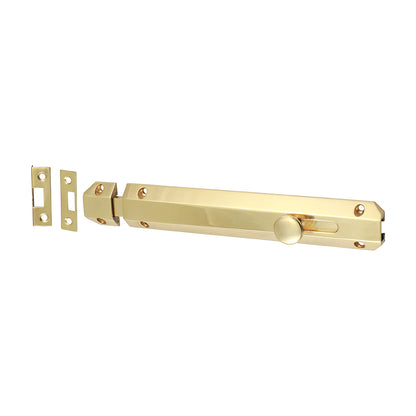 TIMCO Architectural Flat Section Bolt Polished Brass - 210 x 35mm - Image