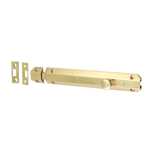TIMCO Architectural Flat Section Bolt Polished Brass - 210 x 35mm - Image