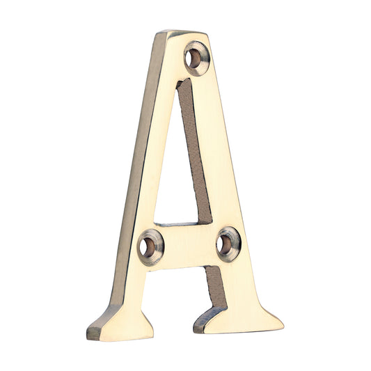 TIMCO Door Letter A - Polished Brass - 60mm - Image