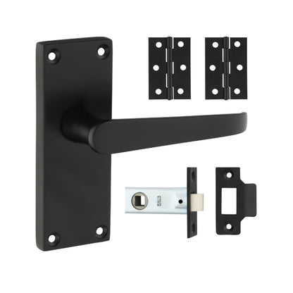 TIMCO Victorian Straight Internal Door Latch Pack - Matt Black - Mixed - Image