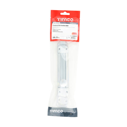 TIMCO Contract Flat Section Bolt Satin Chrome - 210 x 35mm - Image