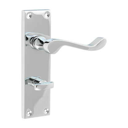 TIMCO Victorian Scroll Latch Handles - Polished Chrome - 151 x 42mm - Image