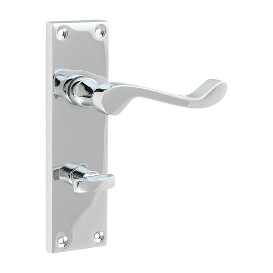 TIMCO Victorian Scroll Latch Handles - Polished Chrome - 151 x 42mm - Image