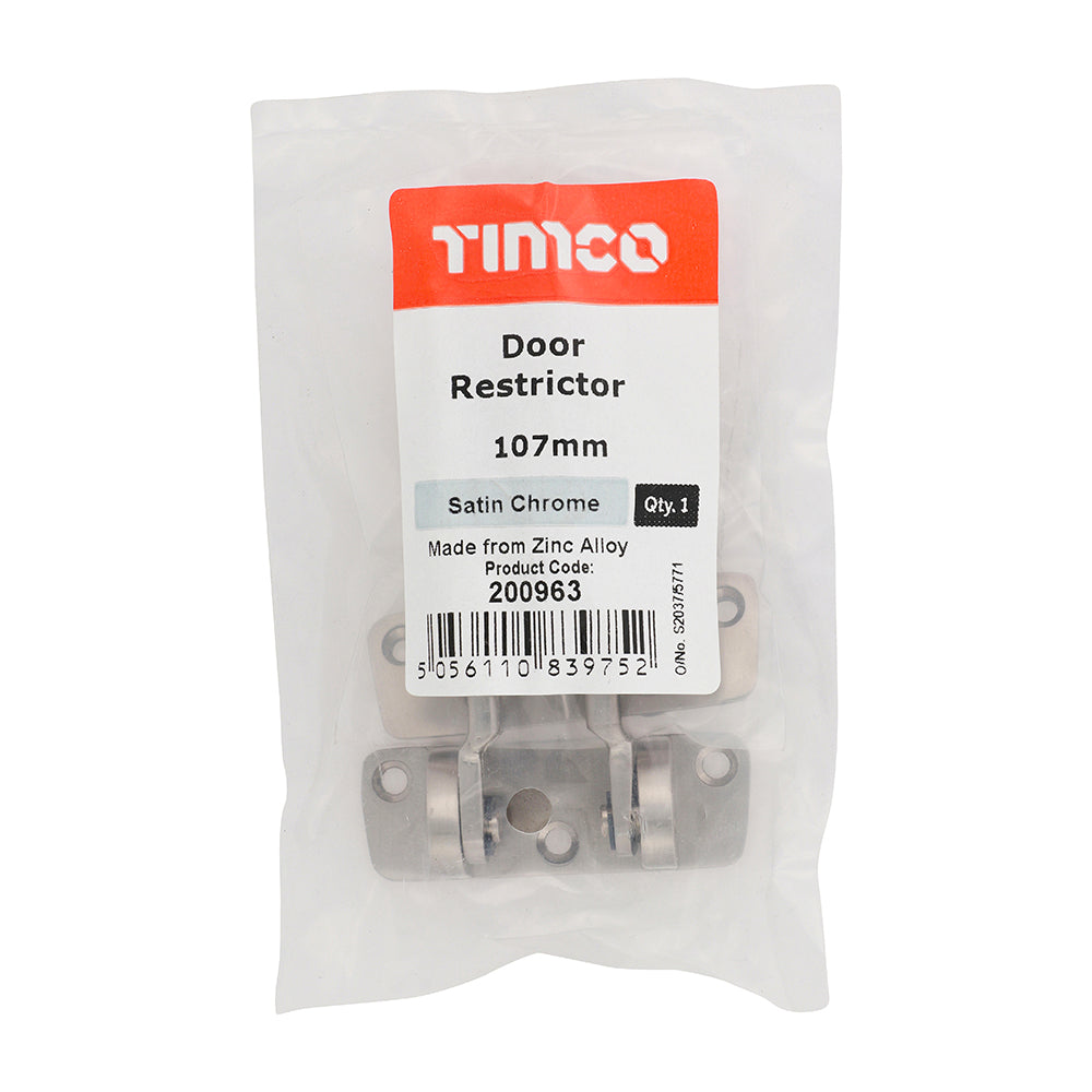 TIMCO Door Restrictor Satin Chrome - 107mm - Image