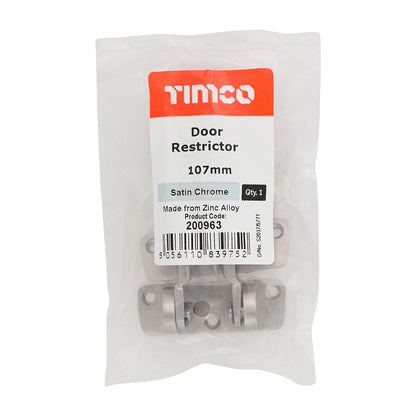TIMCO Door Restrictor Satin Chrome - 107mm - Image