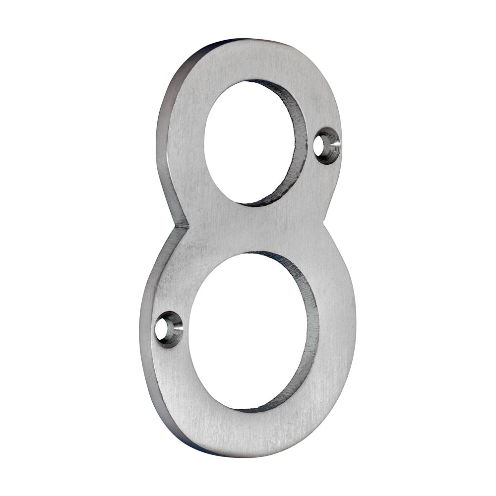 TIMCO Door Numeral 8 - Satin Chrome - 75mm - Image