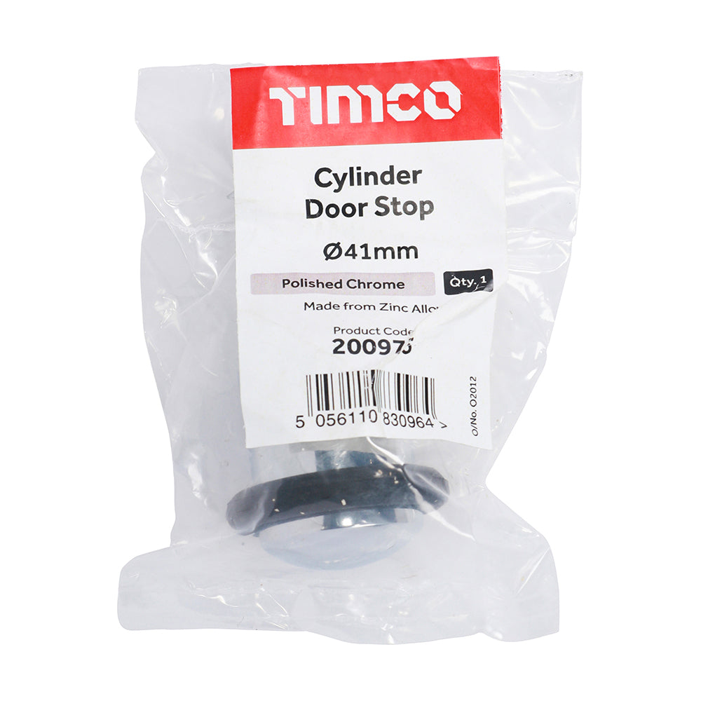 TIMCO Cylinder Door Stop Polished Chrome - 41mm - Image