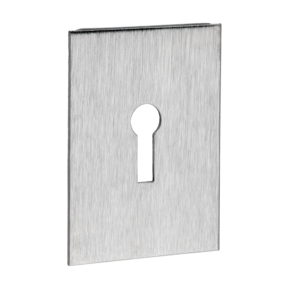 TIMCO Lock Profile Self-Adhesive Escutcheon - Oblong - Satin Stainless Steel - 65 x 47mm - Image