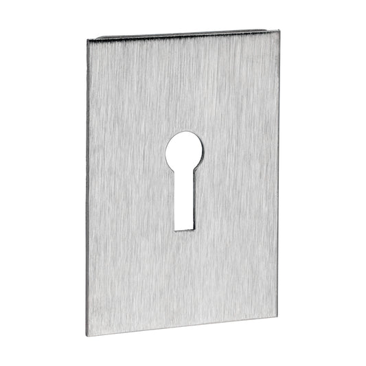 TIMCO Lock Profile Self-Adhesive Escutcheon - Oblong - Satin Stainless Steel - 65 x 47mm - Image